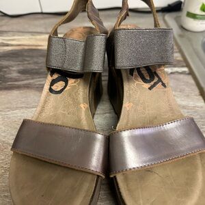 Metallic Sandals with Ankle Strap